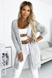 Cozy Gray Sweater Cardigan with Longer Back Design
