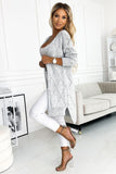 Cozy Gray Sweater Cardigan with Longer Back Design