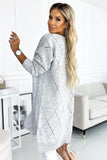 Cozy Gray Sweater Cardigan with Longer Back Design