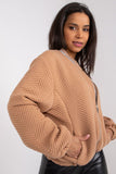 Women's Camel Colored Lined Jacket with Pockets