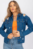 Classic Blue Jacket with Unique Holes Design