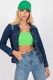 Trendy Dark Blue Denim Jacket with Chic Pockets
