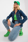 Trendy Dark Blue Denim Jacket with Chic Pockets