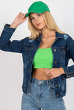 Trendy Dark Blue Denim Jacket with Chic Pockets
