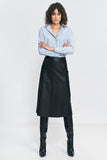 Chic Imitation Leather Trapeze Skirt for Autumn Styling