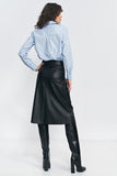 Chic Imitation Leather Trapeze Skirt for Autumn Styling