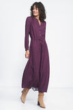 Fashionable Peas Print Long Dress for Feminine Styling
