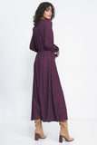 Fashionable Peas Print Long Dress for Feminine Styling