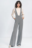 Chic High-Waisted Jumpsuit with Suspenders and Pockets