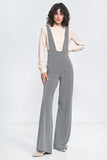 Chic High-Waisted Jumpsuit with Suspenders and Pockets