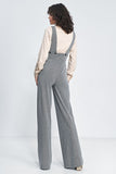 Chic High-Waisted Jumpsuit with Suspenders and Pockets