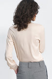 Long Sleeve Stand-Up Collar Shirt in Viscose