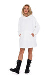 Knit Dress with Hood, Long Sleeves, and Kangaroo Pocket