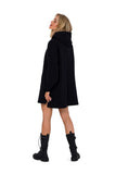 Knit Hooded Dress with Kangaroo Pocket and Side Slits