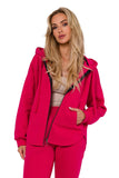 Women's Knitted Zipper Sweatshirt with Kangaroo Pocket