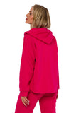 Women's Knitted Zipper Sweatshirt with Kangaroo Pocket