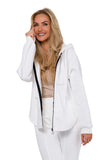 Women's Knitted Zippered Sweatshirt with Kangaroo Pocket