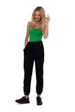 Knitted Jogger Sweatpants with Elastic Waistband and Pockets
