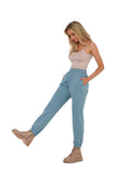 Knitted Jogger Sweatpants with Elastic Waistband and Pockets