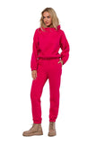 Women's Hooded Long Sleeve Sweatshirt with Decorative Stitching