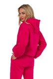 Women's Hooded Long Sleeve Sweatshirt with Decorative Stitching