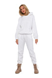 Stylish Women's Hooded Long Sleeve Sweatshirt with Stitching