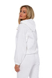 Stylish Women's Hooded Long Sleeve Sweatshirt with Stitching