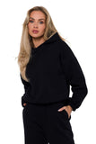 Women's Hooded Sweatshirt with Decorative Stitching