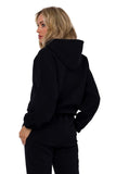 Women's Hooded Sweatshirt with Decorative Stitching