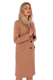 Classic Women's Fleece Coat with Padded Collar and Pockets