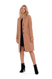 Classic Women's Fleece Coat with Padded Collar and Pockets