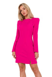 Elegant Long Sleeve Dress with Front Stitching Details