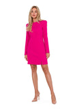 Elegant Long Sleeve Dress with Front Stitching Details