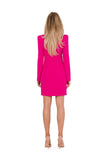 Elegant Long Sleeve Dress with Front Stitching Details