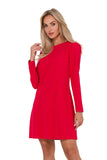 Elegant Trapeze Dress with Long Sleeves and Buttons