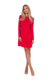 Elegant Trapeze Dress with Long Sleeves and Buttons