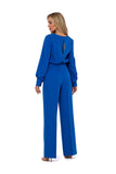 Elegant Jumpsuit with Long Buff Sleeves and Zipper