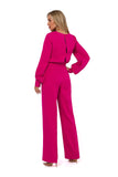 Elegant Long Sleeve Jumpsuit with Halter Flared Legs