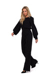 Elegant Long Sleeve Jumpsuit with Halter Bottom Design