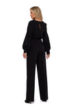 Elegant Long Sleeve Jumpsuit with Halter Bottom Design