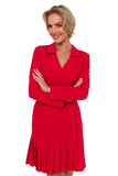 Elegant V-Neck Long Sleeve Dress with Decorative Buttons