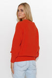 Classic Women's Heart Neckline Sweater with Gold Tinsel