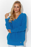 Elegant Heart Neckline Women's Sweater with Gold Tinsel