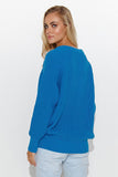 Elegant Heart Neckline Women's Sweater with Gold Tinsel