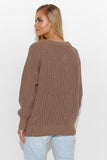 Elegant Heart Neckline Women's Sweater with Gold Tinsel