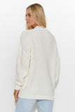Stylish Women's Sweater with Heart Neckline and Tassels