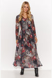 Elegant Lightweight Long Dress with Triangle Neckline