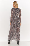 Elegant Long Dress with Triangle Neckline and Side Slits