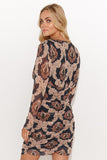 Chic Mesh Mini Dress with Heart Neckline and Bling Detail