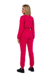 Women's Long Sleeve Zippered Suit with Waist Ties